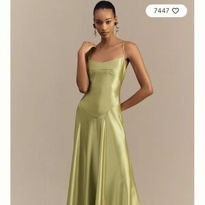 Anthropologie Mare Mare Emmy Satin Corset Maxi Dress